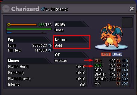 melhor nature para charizard.